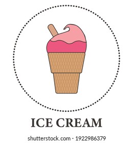 Realistic ice cream in a cup on a white background - Vector illustration