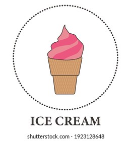 Realistic ice cream in a cup on a white background - Vector illustration