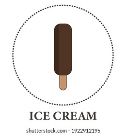 Realistic ice cream on popsicle stick on white background - Vector illustration
