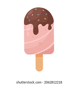 Realistic ice cream on white background - Vector illustration