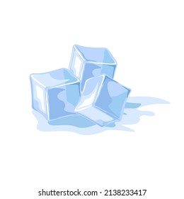 Colección de cubos de hielo realista, ilustración vectorial