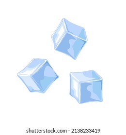 Realistic ice cubes collection, vector illustration