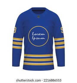 Realistic Ice Hockey shirt Buffalo, jersey template for sport uniform