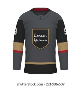 Realistic Ice Hockey shirt Vegas, jersey template for sport uniform