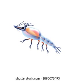 Realistic icon of colored krill plankton vector illustration