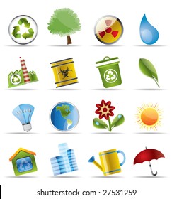 Realistic Icon - Ecology - Set for Web Applications - Vector