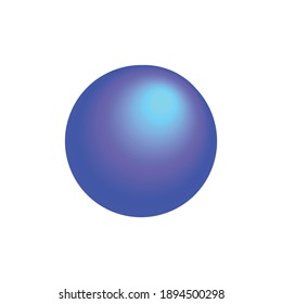 Realistic icon of gradient round in blue color vector illustration