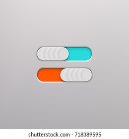 Realistic icon On and Off Toggle switch button. Graphic concept for your design 