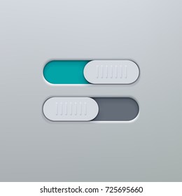 Realistic icon On and Off Toggle switch button. Graphic concept for your design 