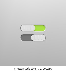Icono realista Botón Activar y desactivar alternar. Concepto gráfico para su diseño 