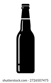 Realistic icon representing empty glass bottle shape often used for drinks like beer or soda