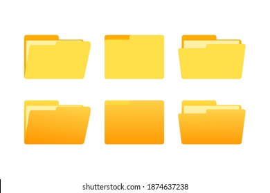 Realistic icon yellow folder. Realistic vector. Isolated vector illustration. Document icon.