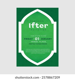 Realistic iftar invitation template design