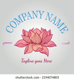 Realistic illustrated lotus flower for logo design