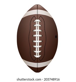 A realistic illustration of an American football on a white background. Vector EPS 10. EPS file contains transparencies.