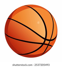 A realistic illustration of a basketball, perfect for sports-themed designs, websites, and apps. This high-quality image is ideal for showcasing the game's excitement and energy.