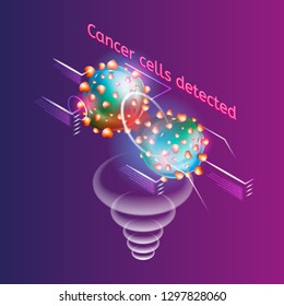 Realistic Illustration Cancer Cells in 3d Vector. Banner Image Biological Disease Body. Studying Problem Virus. Projection Cancer Cells Detected in Patient. Medical Treatment Disease. Doctor Diagnosis