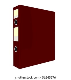 Realistic illustration of close red folder isolated on white background - vector