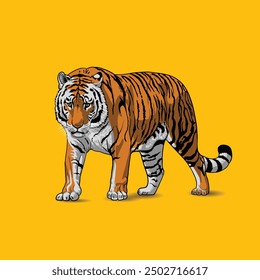 realistic illustration a cute danger Tiger 