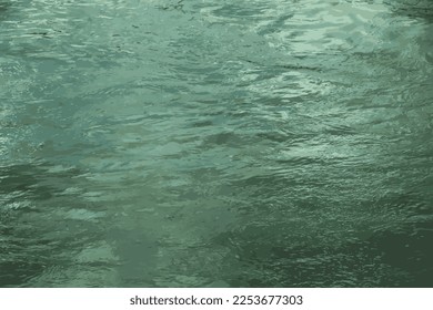 Realistic illustration of Danube river surface background in winter sunny day. Reflection of sun glare on the water surface with characteristic ripples.