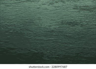 Realistic illustration of Danube river surface background in winter sunny day. Reflection of sun glare on the water surface with characteristic ripples.