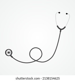 Realistic illustration of a doctor's aid stethoscope on isolated background design vector