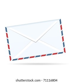 Realistic illustration of envelope of post isolated on white background - vector