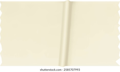 Realistic illustration featuring a folded piece of beige adhesive paper tape, showcasing ripped edges and a simple yet textured visual, perfect for various creative projects