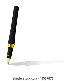 Realistic illustration of a gold pen - Vector