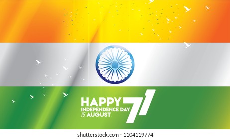 realistic illustration India flag waving for background design