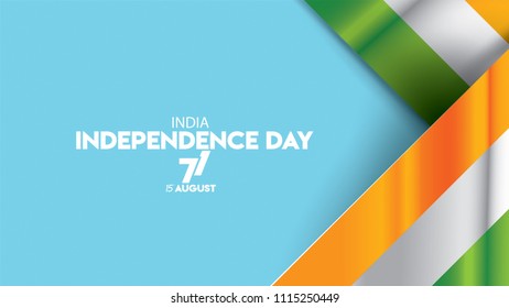 realistic illustration India flag waving for background design. independence day of india society