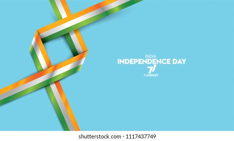 realistic illustration India flag waving for background design. independence day of india society