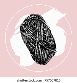 realistic illustration of knitting wool