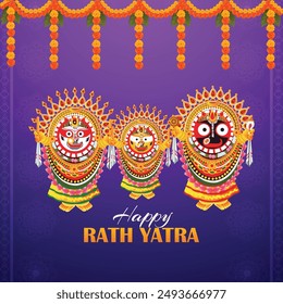 Realistic illustration of rath yatra background