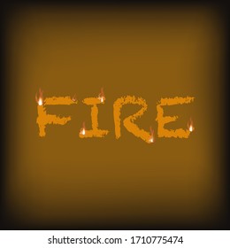 Realistic illustration with red flame fire inscription on black background. Vector emblem. Realistic vector. Abstract concept graphic element. Banner template. Danger symbol illustration.