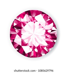 Realistic illustration of ruby diamond - eps 10 vector
