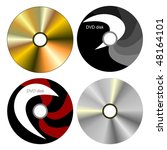 Realistic illustration set DVD disk with both sides - vector