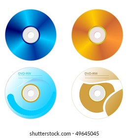  Realistic illustration set DVD disk with both sides - vector
