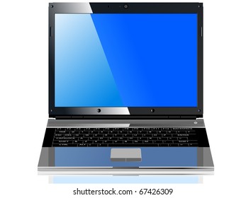 Realistic Illustration Shiny New Laptop Stock Vector (Royalty Free ...