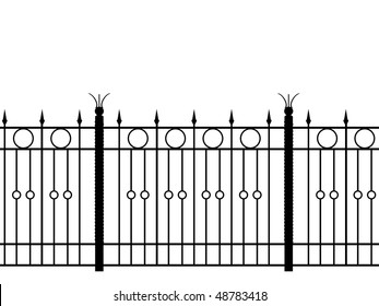 Realistic illustration shod fence horizontal seamless - vector