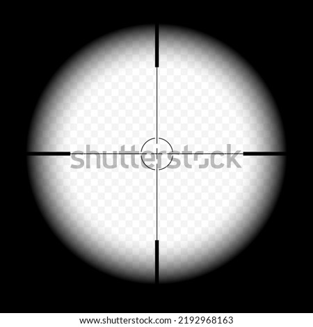 A realistic illustration of a sight through the scope of a desharpening rifle. Crosshair with transparent background - vector