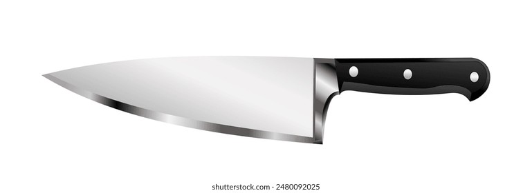  realistic illustration of steel kitchen knives - vector illustration, isolated