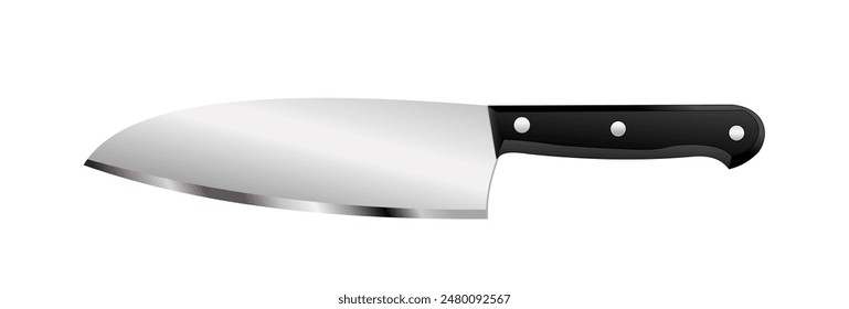 realistic illustration of steel kitchen knives - vector illustration, isolated