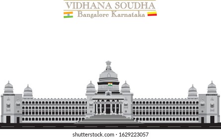 Realistic Illustration Vidhana Soudha Bangalore Karnataka Stock Vector ...