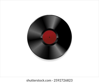 Realistic illustration of a vinyl record analog record disc on a white background 