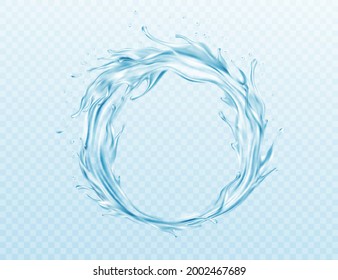 Realistic illustration Water splash isolated on transparent background. Real transparent water effect. Vector illustration EPS10