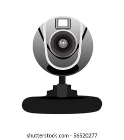 Realistic illustration of web camera isolated of white background - vector