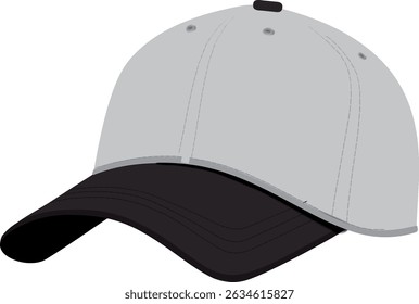Realistic illustration of a white and black hat with clean details and natural shading. Fully editable and perfect for fashion designs, mockups, or branding projects