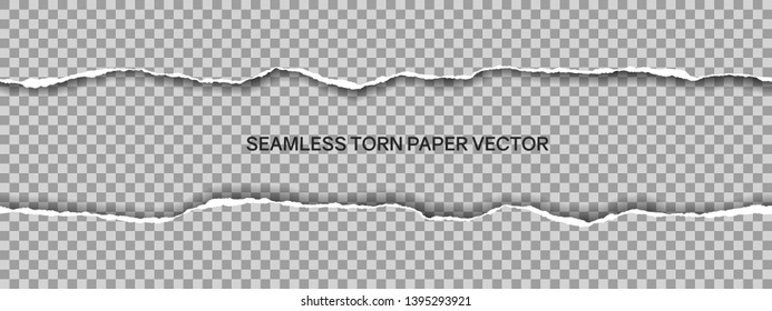 Ilustración realista de papel roto sin fisuras con espacio para texto aislado en fondo transparente - vector