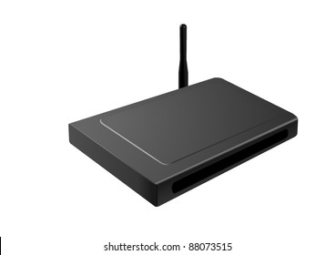 Realistic illustration of a WIRELESS ROUTER. Modem. Internet. Vector.